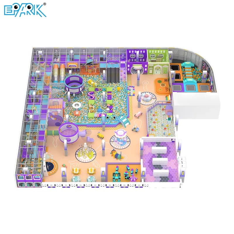 Interactive play layout for a family entertainment center