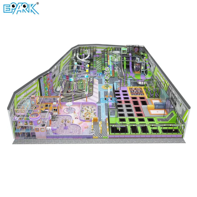 Soft play layout for a family entertainment center