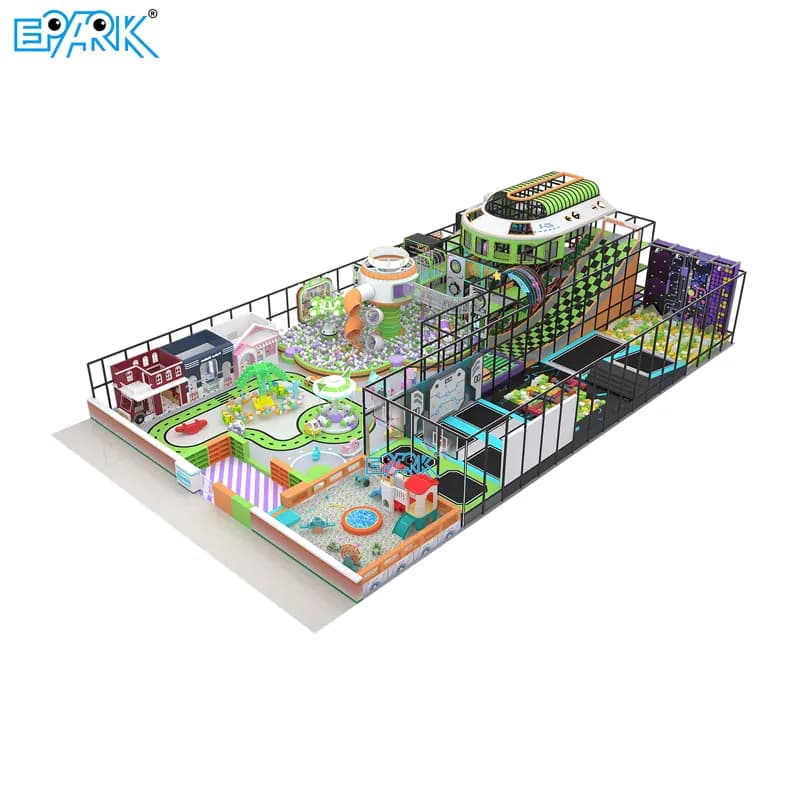 Commercial trampoline park plan for a shopping mall unit
