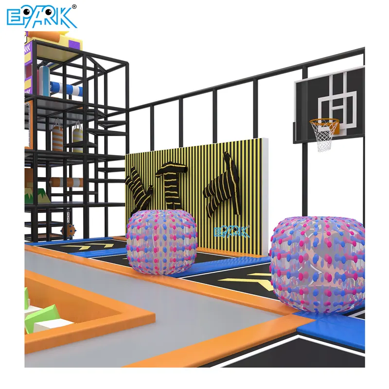 trampoline park equipment close-up play structure detail view 3